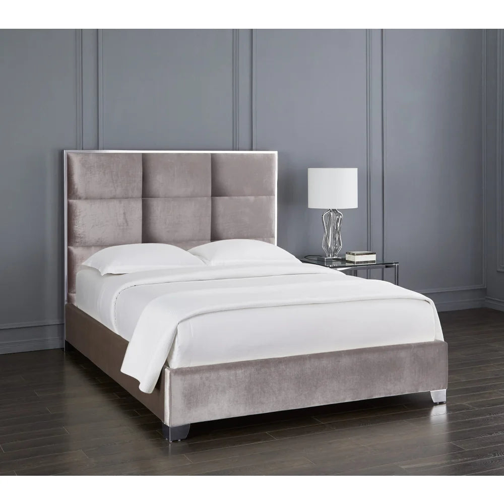 Best Bed to Buy In Richmond Hill Velvet Bed with Diamond Pattern