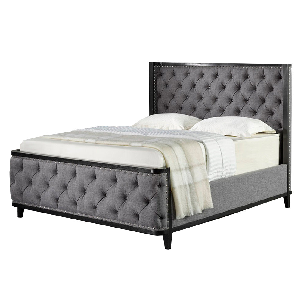 Best Bed to Buy In Richmond Hill Velvet Bed with Diamond Pattern