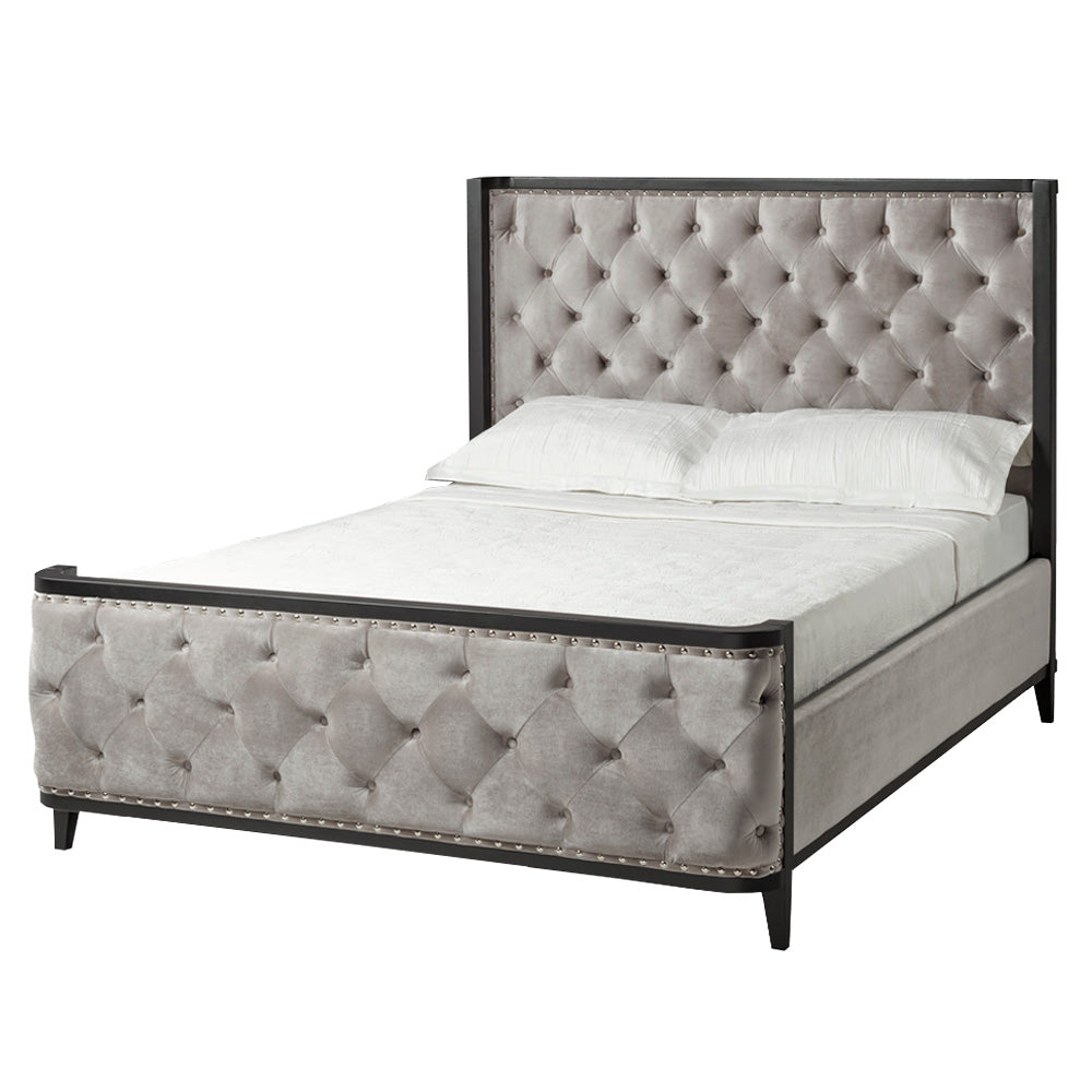 Best Bed to Buy In Richmond Hill Velvet Bed with Diamond Pattern