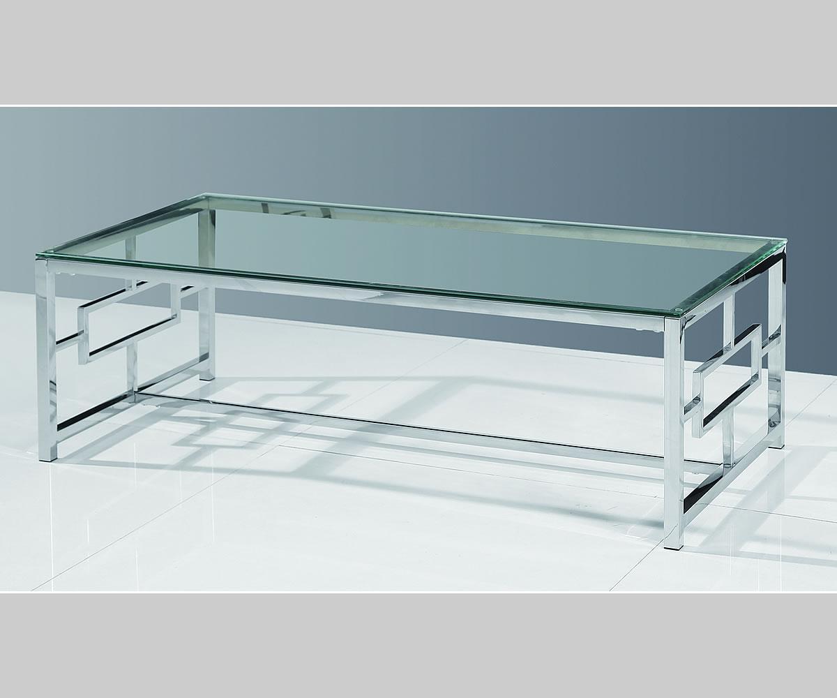 Modern Silver Glass Coffee Table Model Naomi SalesAway