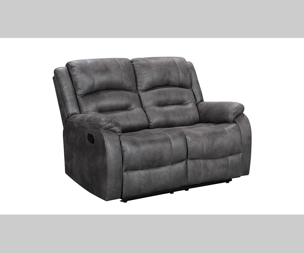 Grey 3 PC Fabric Recliner Set With High Backing & Thick Padding Mode