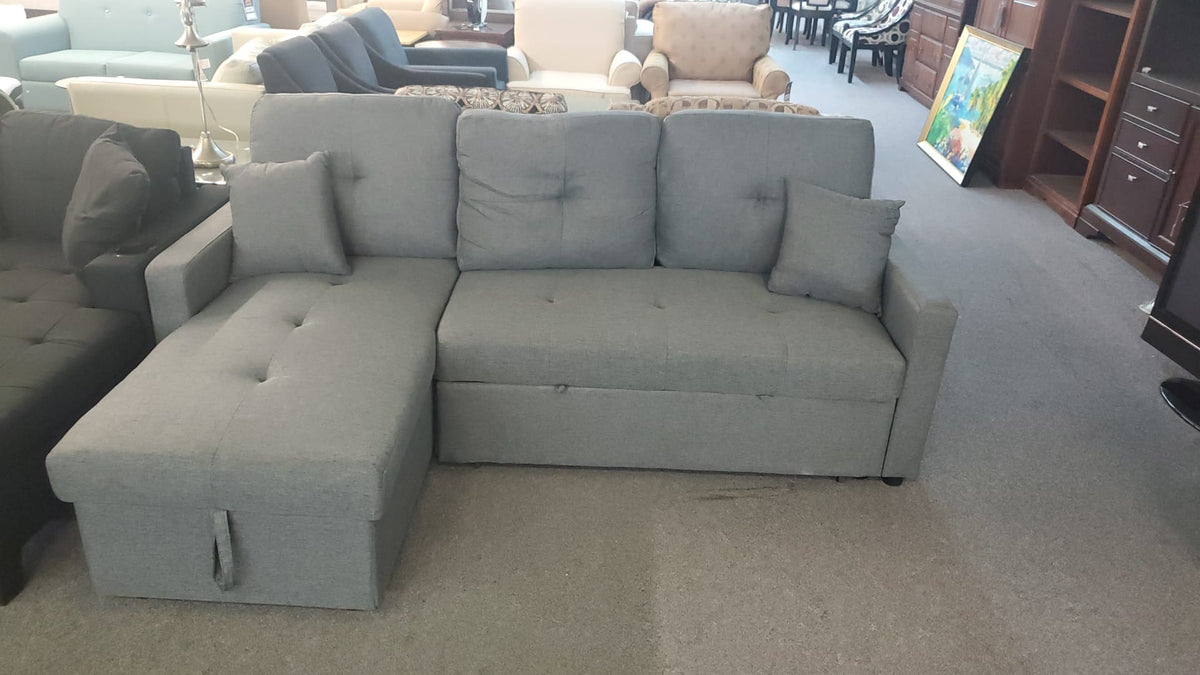 Grey Fabric Pull Out Sectional Sofa Bed With Storage In Chaise Model   IMG 20221005 WA0027 1200x1200 